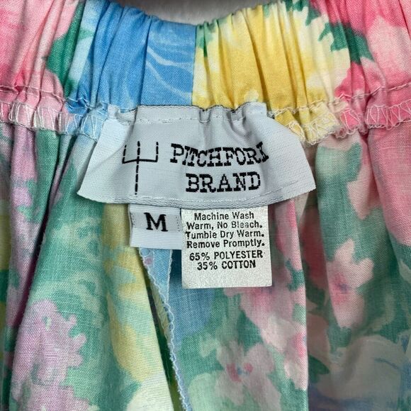 Vintage 80s Pitchfork Brand Green Floral Lace Square Dance Outfit Skirt Medium - Picture 7 of 16